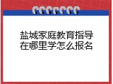 盐城家庭教育指导在哪里学怎么报名