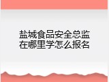盐城食品安全总监在哪里学怎么报名