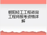 朝阳轻工工程咨询工程师报考资格详解