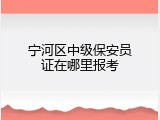 宁河区中级保安员证在哪里报考