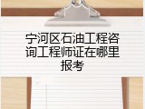 宁河区石油工程咨询工程师证在哪里报考