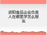 资阳食品企业负责人在哪里学怎么报名