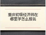 重庆初级经济师在哪里学怎么报名
