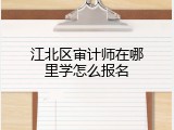 江北区审计师在哪里学怎么报名