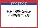 林芝中级经济师培训机构哪个最好