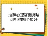 拉萨心理咨询师培训机构哪个最好