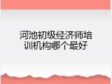 河池初级经济师培训机构哪个最好