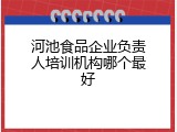 河池食品企业负责人培训机构哪个最好