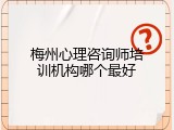 梅州心理咨询师培训机构哪个最好