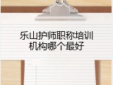 乐山护师职称培训机构哪个最好