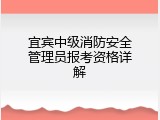 宜宾中级消防安全管理员报考资格详解