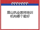 眉山执业医师培训机构哪个最好
