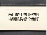 乐山护士执业资格培训机构哪个最好