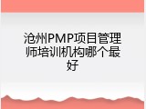 沧州PMP项目管理师培训机构哪个最好