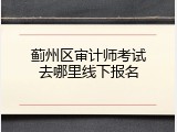 蓟州区审计师考试去哪里线下报名
