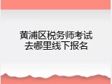 黄浦区税务师考试去哪里线下报名
