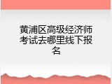 黄浦区高级经济师考试去哪里线下报名