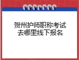 贺州护师职称考试去哪里线下报名