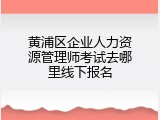 黄浦区企业人力资源管理师考试去哪里线下报名