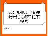 陇南PMP项目管理师考试去哪里线下报名