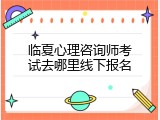 临夏心理咨询师考试去哪里线下报名