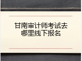 甘南审计师考试去哪里线下报名