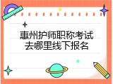 惠州护师职称考试去哪里线下报名
