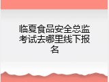临夏食品安全总监考试去哪里线下报名