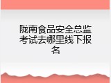 陇南食品安全总监考试去哪里线下报名