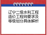 辽宁二级水利工程造价工程师要求及等级划分具体解析