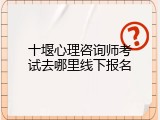 十堰心理咨询师考试去哪里线下报名