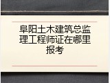 阜阳土木建筑总监理工程师证在哪里报考