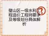 璧山区一级水利工程造价工程师要求及等级划分具体解析