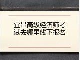宜昌高级经济师考试去哪里线下报名