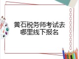 黄石税务师考试去哪里线下报名