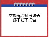 孝感税务师考试去哪里线下报名