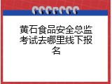 黄石食品安全总监考试去哪里线下报名
