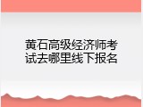 黄石高级经济师考试去哪里线下报名