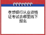 孝感银行从业资格证考试去哪里线下报名