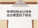 孝感初级会计师考试去哪里线下报名