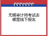 无锡审计师考试去哪里线下报名