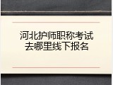 河北护师职称考试去哪里线下报名