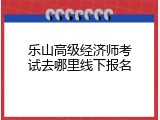 乐山高级经济师考试去哪里线下报名