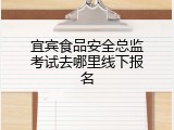 宜宾食品安全总监考试去哪里线下报名
