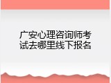 广安心理咨询师考试去哪里线下报名