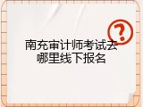 南充审计师考试去哪里线下报名