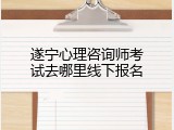 遂宁心理咨询师考试去哪里线下报名