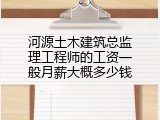 河源土木建筑总监理工程师的工资一般月薪大概多少钱