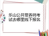 乐山公共营养师考试去哪里线下报名