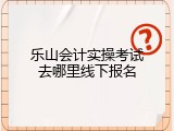 乐山会计实操考试去哪里线下报名